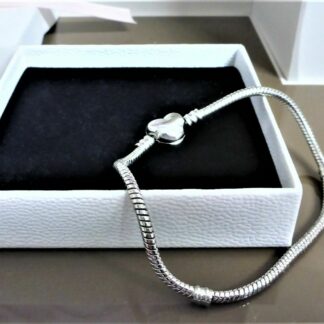 NEU 20cm Schlangen Glieder Armband SILBER Herz Liebe Treue für  Charms Armband