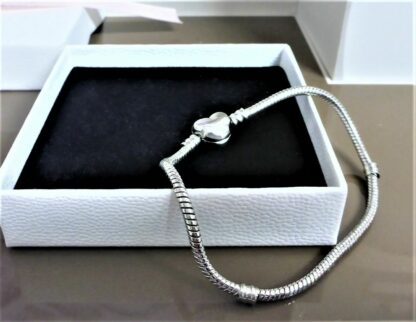 NEU 20cm Schlangen Glieder Armband SILBER Herz Liebe Treue für  Charms Armband