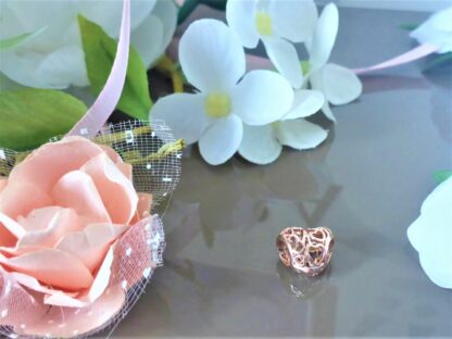 NEU Charm für Armband Roségoldenes Openwork Herz Liebe Geburtstag Treue Danke – Bild 3