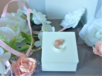 NEU Charm für Armband Roségoldenes Openwork Herz Liebe Geburtstag Treue Danke