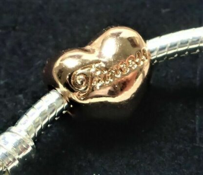SET 19cm Princess ROSE SILBER Liebe Herz Schlangen Gliederband Charm + Armband – Bild 5