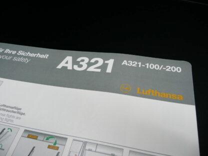 Safety Card von Lufthansa A321-100/200 Sicherheits Broschüre KArte – Bild 3