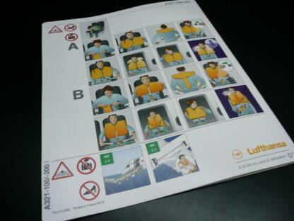 Safety Card von Lufthansa A321-100/200 Sicherheits Broschüre KArte – Bild 5