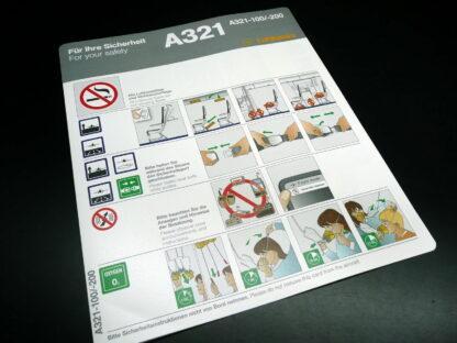 Safety Card von Lufthansa A321-100/200 Sicherheits Broschüre KArte