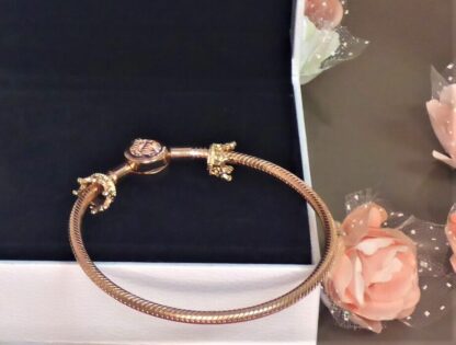 2x NEU KRONE GOLD STOPPER mit Silikonring 7 Zack Crown GOLD CHARM Armband – Bild 4