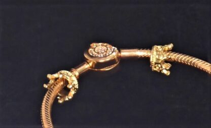 2x NEU KRONE GOLD STOPPER mit Silikonring 7 Zack Crown GOLD CHARM Armband – Bild 5