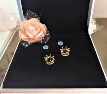2x NEU KRONE GOLD STOPPER mit Silikonring 7 Zack Crown GOLD CHARM Armband