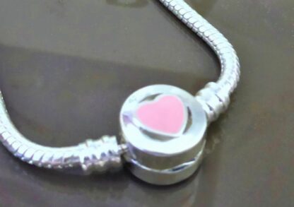 NEU 21cm pink Herz Armband PANDA Charm in silber mein open Herz Glück Liebe – Bild 3