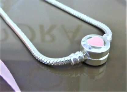 NEU 21cm pink Herz Armband PANDA Charm in silber mein open Herz Glück Liebe – Bild 5