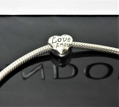 NEU Herzclip bezaubernd LOVE Amore Herz Charm Clip Stopper für Schlangen Armband – Bild 3