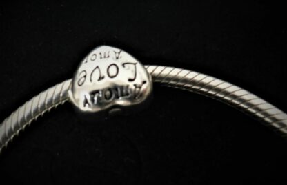 NEU Herzclip bezaubernd LOVE Amore Herz Charm Clip Stopper für Schlangen Armband – Bild 4