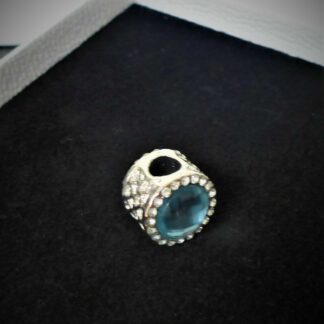 NEU bezaubernder blauer Wasserfall CHARM Strahlenkranz BLAU silber für Armband