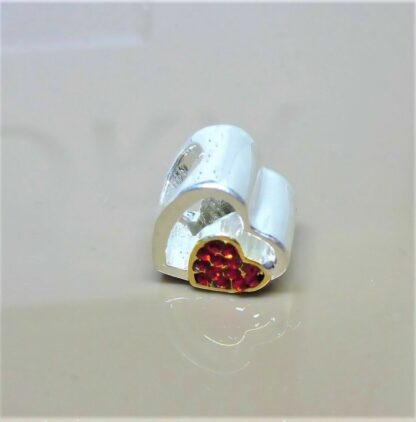 NEU offenes Herz der LIEBE FEUER Glühendes Herz in Rot CHARM für Glieder Armband