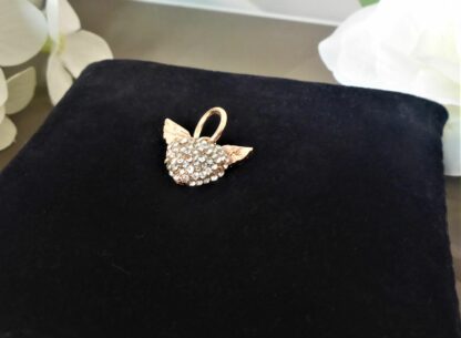 Pavé Herz Engelsflügel Anhänger fliegendes Herz Rosegold für Armband und Kette