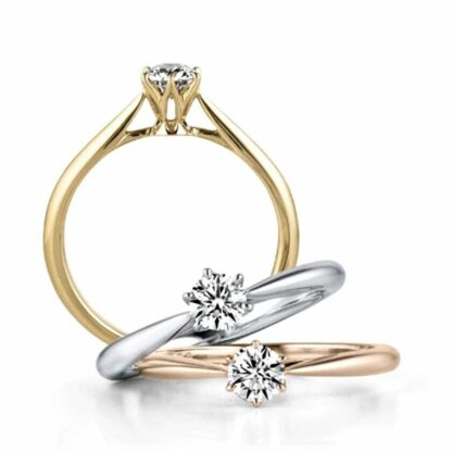 MEINE LIEBE - Diamant Solitär Ring ZIRKON 925 silber vergoldet /18K in 3 Größen – Bild 4