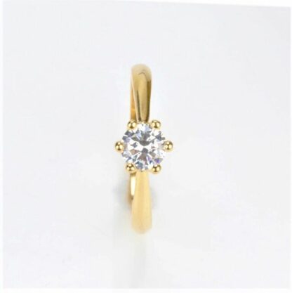 MEINE LIEBE - Diamant Solitär Ring ZIRKON 925 silber vergoldet /18K in 3 Größen – Bild 5