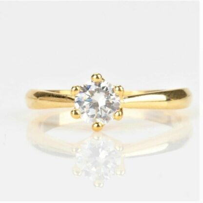 MEINE LIEBE - Diamant Solitär Ring ZIRKON 925 silber vergoldet /18K in 3 Größen – Bild 6