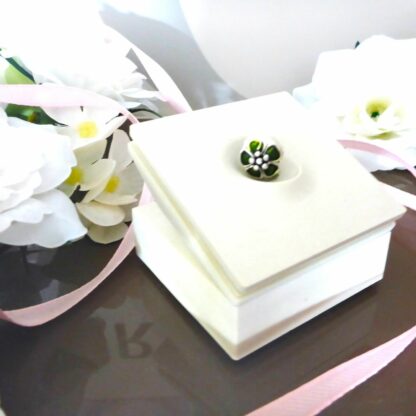 NEU Flower blaue Magnolia CHARM für Schlangenglieder Armband Blume silber grün