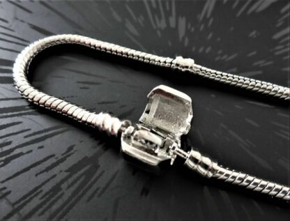 NEU S925 19cm Schlangen Gliederarmband SILBER Armband für Charm Zylinderclip – Bild 4