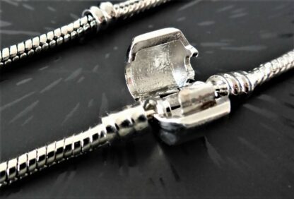 NEU S925 19cm Schlangen Gliederarmband SILBER Armband für Charm Zylinderclip – Bild 5
