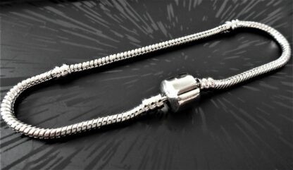 NEU S925 19cm Schlangen Gliederarmband SILBER Armband für Charm Zylinderclip