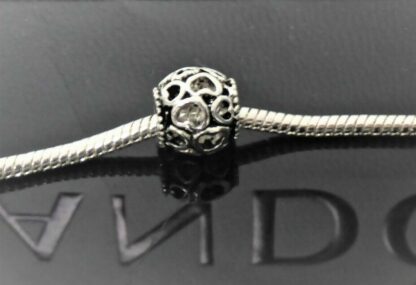 NEU offene verschlungene Herzen am Band SILBER CHARM für Armband Liebe Treue – Bild 3
