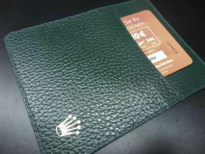 Rolex Kreditkarten Etui Leder ORIGINAL Rolex Garantiekarte Mappe grün 101.40.55