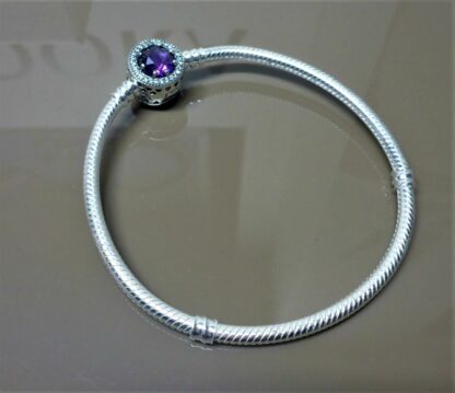 18cm Strahlenkranz S925 Schlangen Gliederarmband Pave Amethyst Glieder Armband – Bild 4