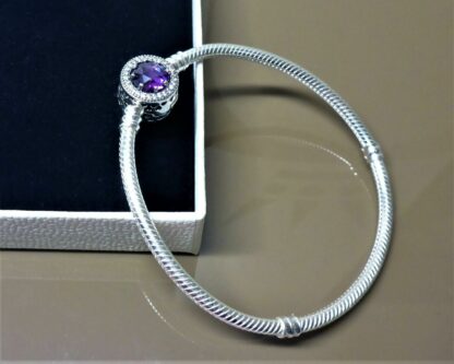 18cm Strahlenkranz S925 Schlangen Gliederarmband Pave Amethyst Glieder Armband