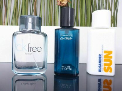 3x LEER ck free - SUN Jil Sander - Cool Water Davidoff Dekoflaschen ohne Inhalt