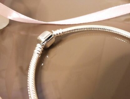 NEU 20cm Schlangen Glieder Armband S925 SILBER für Charms Zylinderverschluss – Bild 5
