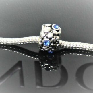 NEU Double Dots CHARM silber blau ELEGANT für Schlangenglieder Armband