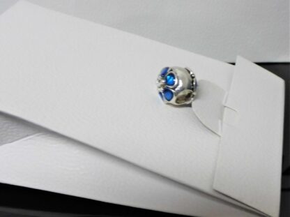 NEU Flower blaue Magnolia CHARM für Schlangenglieder Armband Blume silber blau – Bild 3