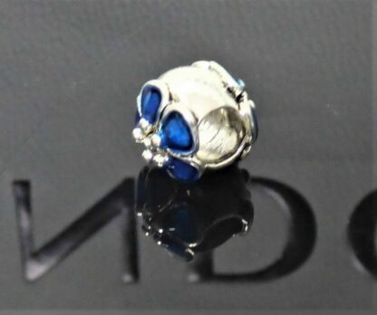 NEU Flower blaue Magnolia CHARM für Schlangenglieder Armband Blume silber blau