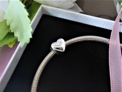 NEU mein Herz Charm Liebe Glück Freundschaft für Schlangenglieder Armband SILBER – Bild 3