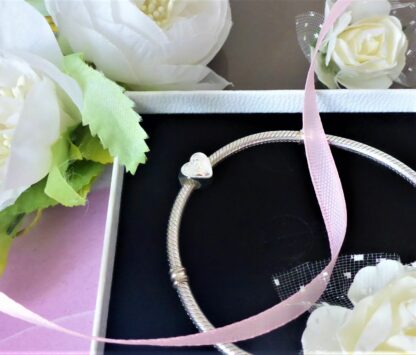 NEU mein Herz Charm Liebe Glück Freundschaft für Schlangenglieder Armband SILBER