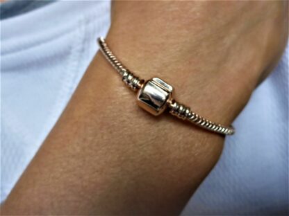 NEU 20cm Schlangen Gliederarmband ROSEGOLD Liebe Herz Treue für Charm Armband – Bild 5