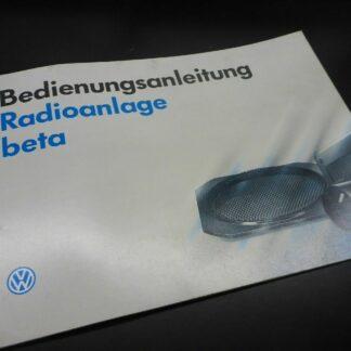 VW Beta Bedienungsanleitung ORIGINALRadioanlage beta aus 07/1994 Anleitung Radio